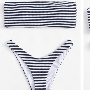 Striped bandeau bikini - Shein